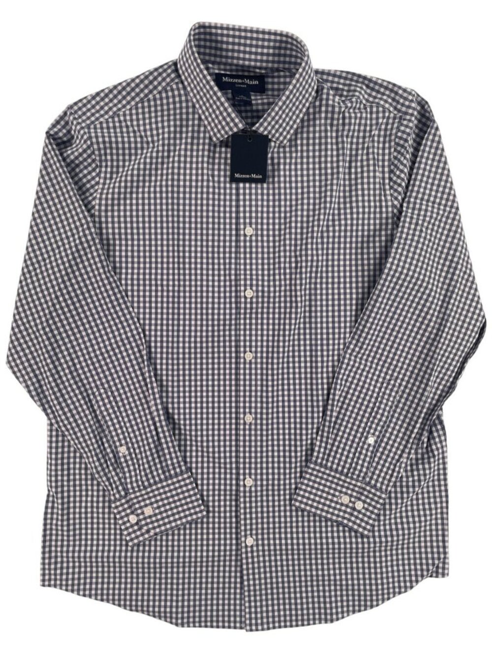 Mizzen + Main Leeward LS Purple Plaid Dress Shirt Classic Fit Men's Size L NEW